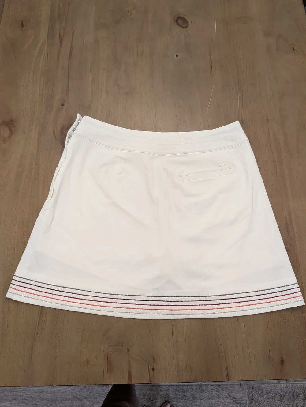 Nike Golf Fit Dry White Skort w Embroidered Colorful Hem Women's Size 14